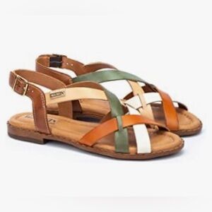 NWT $150 Pikolinos ALGAR W0X Flat Leather Sandals 40 9 9.5